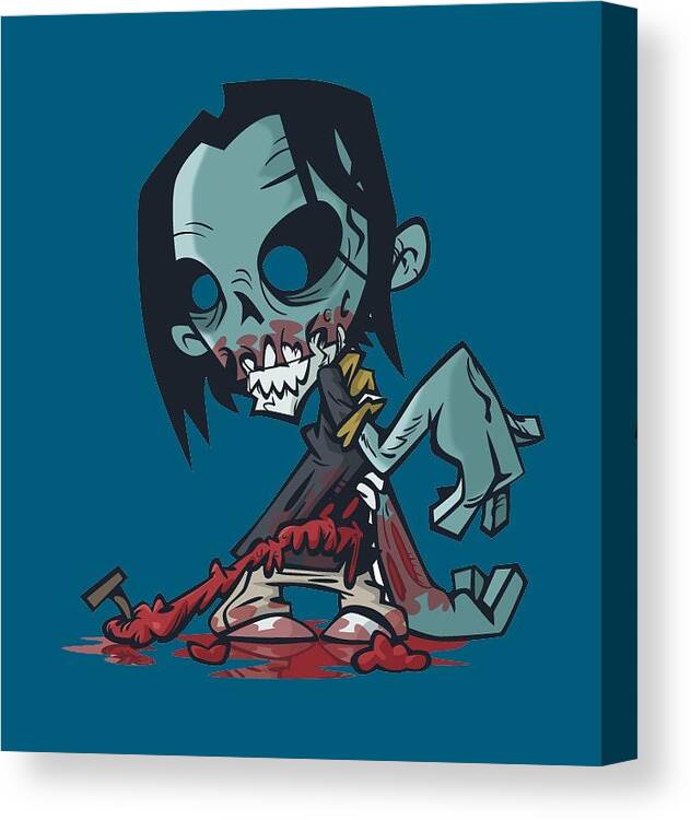Ghouls Canvas Print featuring the painting Ghoul T-shirt by Herb Strobino