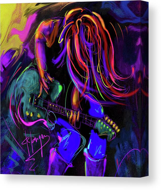 Hair Guitar Canvas Print featuring the painting Hair Guitar 2 by DC Langer