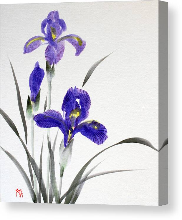 Japanese Canvas Print featuring the painting Iris by Fumiyo Yoshikawa