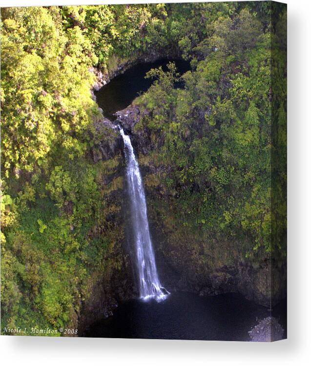 Landscape Canvas Print featuring the photograph Island Waterfall by Nicole I Hamilton