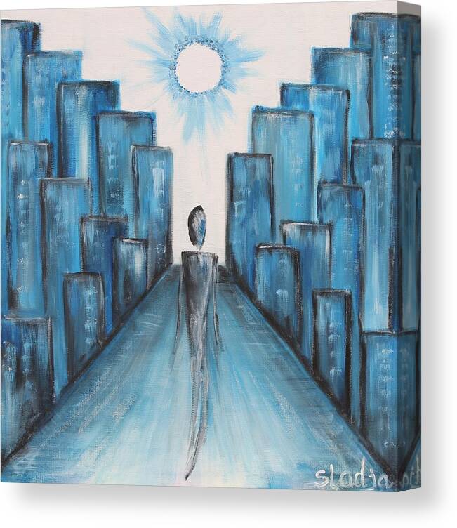 Abstract Canvas Print featuring the painting Keep Walking by Sladjana Lazarevic