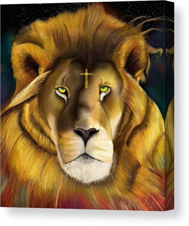 Lions Canvas Print featuring the drawing Lion of Judah by Douglas Day Jones