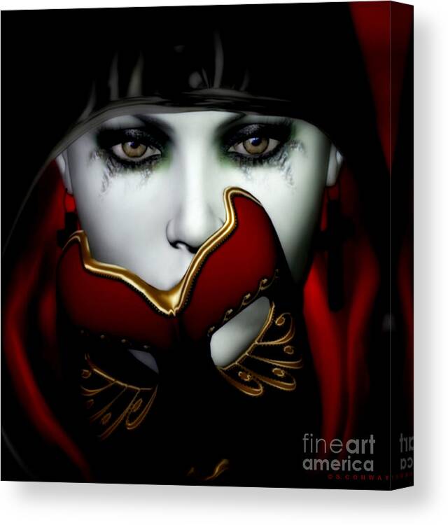 Masquerade Canvas Print featuring the digital art Masquerade by Shanina Conway