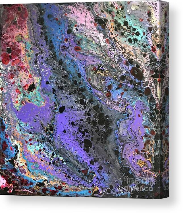 Acrylic Flow Pours Canvas Print featuring the painting Mercury Wars 10 by Sherry Harradence