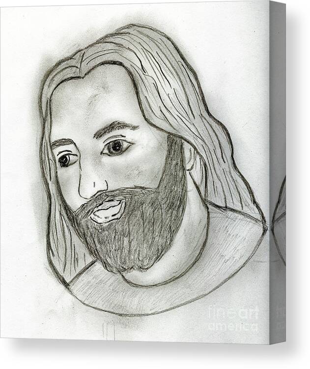 Mod Canvas Print featuring the drawing Mod Jesus by Sonya Chalmers