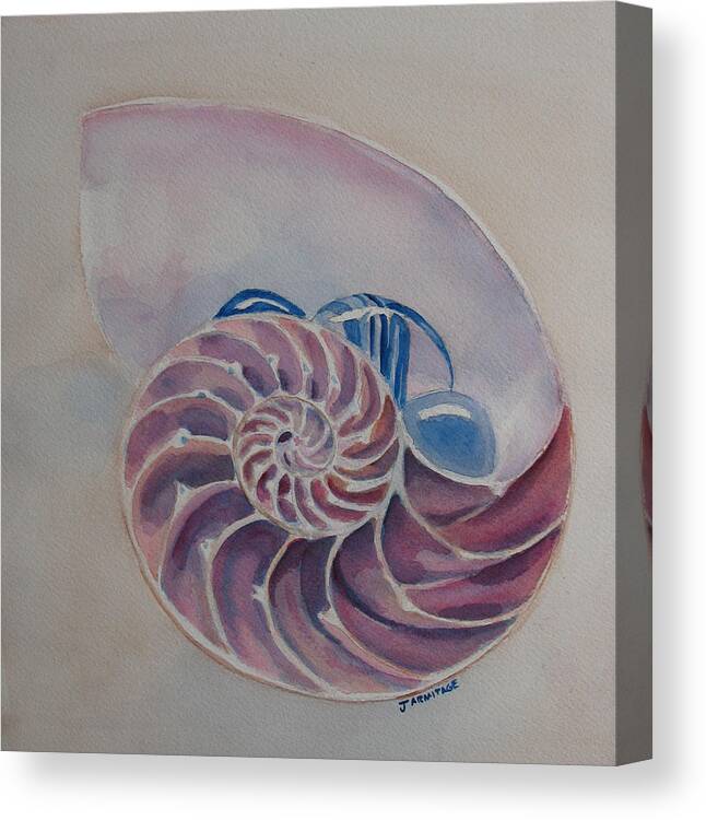 Nautilus Canvas Print featuring the painting Nautilus With Glass Stones by Jenny Armitage