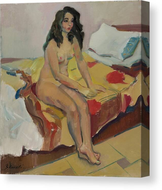 Nude Canvas Print featuring the painting Nude Composition by Buron Kaceli