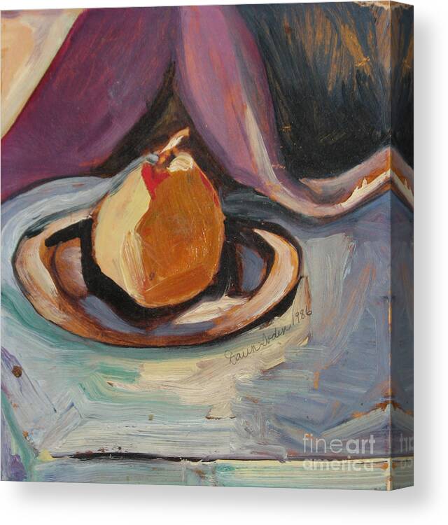 Oil Painting Canvas Print featuring the painting Pear by Daun Soden-Greene