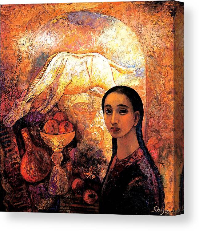 Oil Canvas Print featuring the painting Rich by Shijun Munns