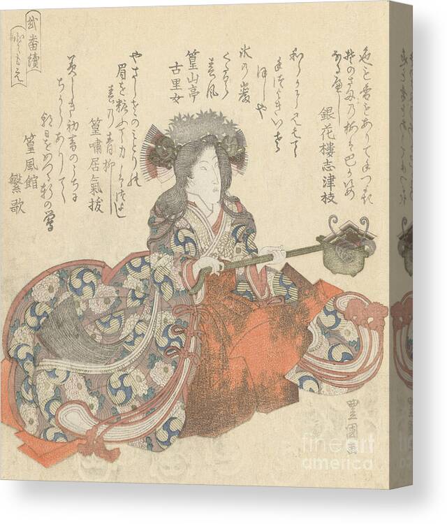 Theater Canvas Print featuring the painting Segawa Kikunojo as Tomoe Gozen by Utagawa Toyokuni