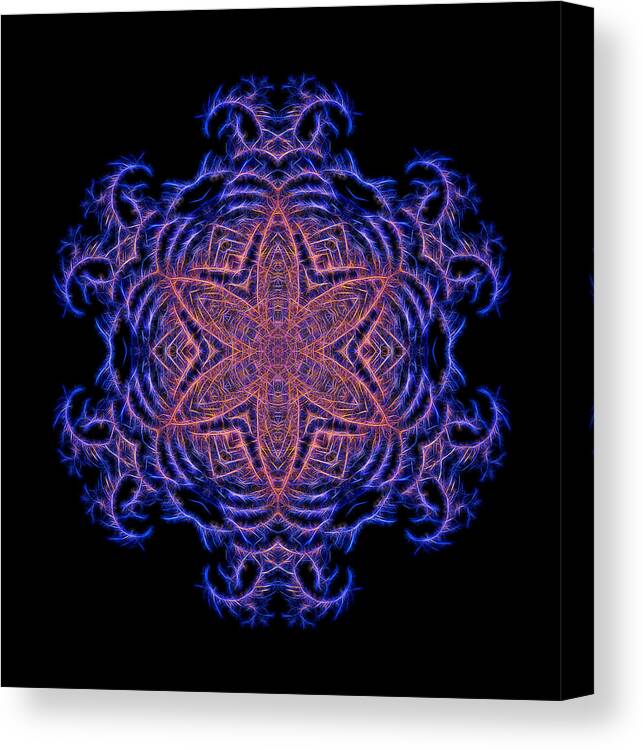 Snowflake Canvas Print featuring the digital art Snowflake design 1 by Lilia S
