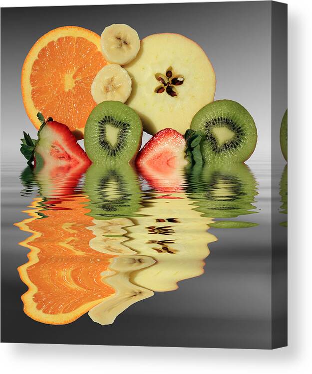 Fruit Canvas Print featuring the photograph Split Reflections by Shane Bechler