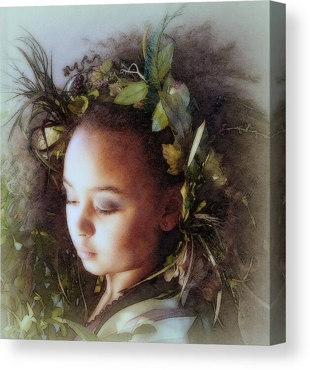 Girl Canvas Print featuring the photograph Spring Crown by Jodie Marie Anne Richardson Traugott     aka jm-ART
