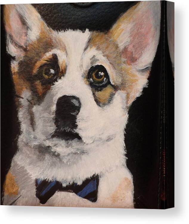 Corgi Canvas Print featuring the painting Stanley by Carol Russell