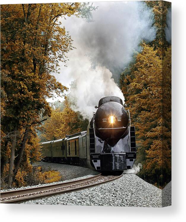 611 Steam Engine Canvas Print featuring the photograph Steaming Curve by Art Cole