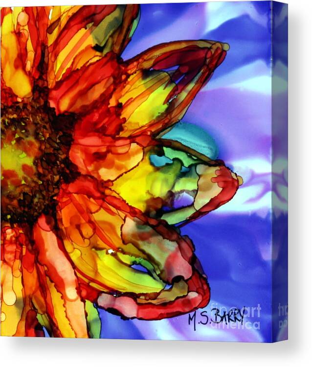 Sunflower Canvas Print featuring the painting Sunflower by Maria Barry