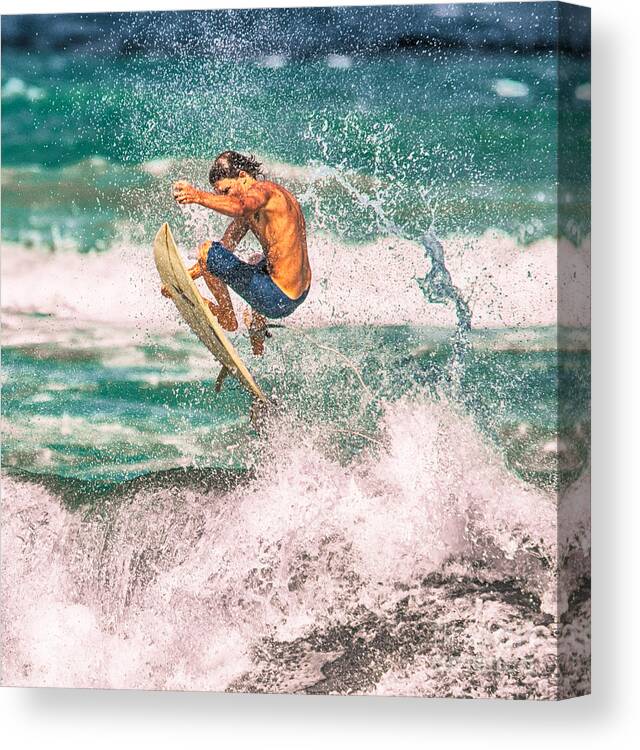 Beach Canvas Print featuring the photograph Surfer Air by Eye Olating Images