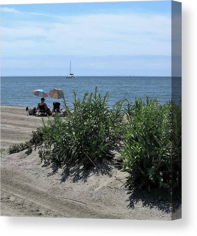 Water Canvas Print featuring the photograph The Beach by John Scates