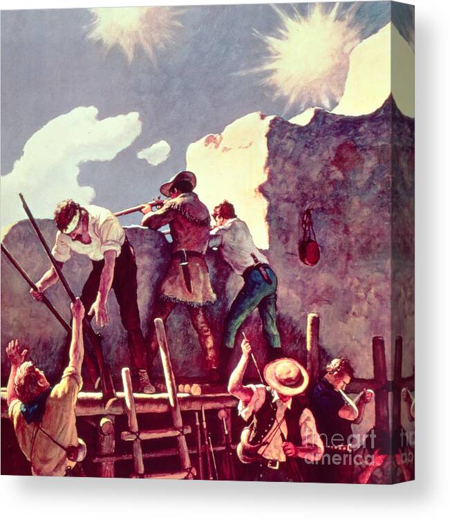 Alamo Canvas Print featuring the painting The Last Stand at the Alamo by Newell Convers Wyeth