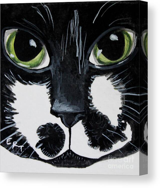 Cats Canvas Print featuring the painting The Tuxedo Cat by Elizabeth Robinette Tyndall