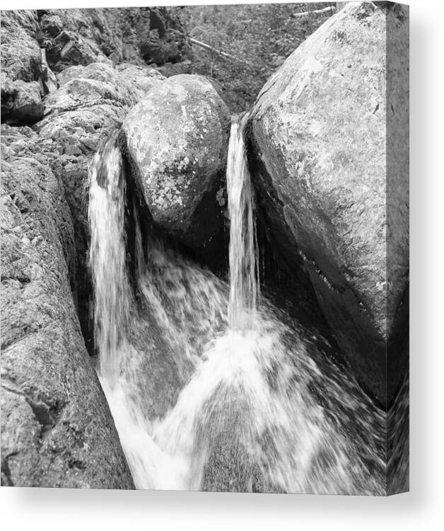 Water Canvas Print featuring the photograph Water Fall on Mount Katadin Baxter State Park Maine by Richard Singleton