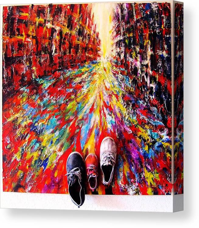 Energy Art Canvas Print featuring the painting We Can Do It by Helen Kagan