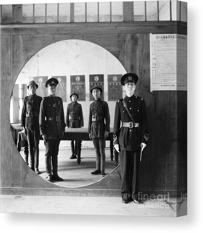 1944 Canvas Print featuring the photograph Wwii, Chinese Police, 1944. by Granger