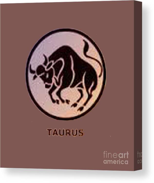  Canvas Print featuring the painting Zodiac Taurus T-shirt by Herb Strobino