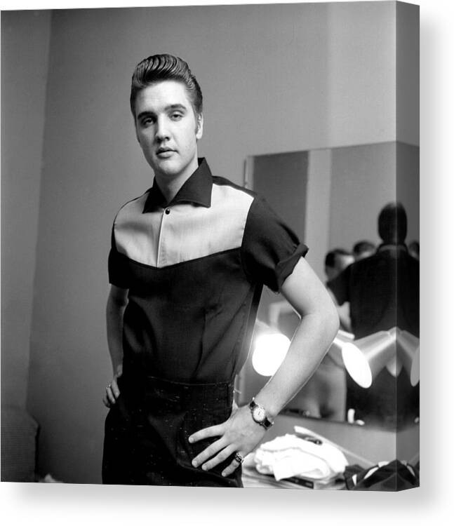 #faatoppicks Canvas Print featuring the photograph Elvis Presley On Milton Berle #1 by Michael Ochs Archives