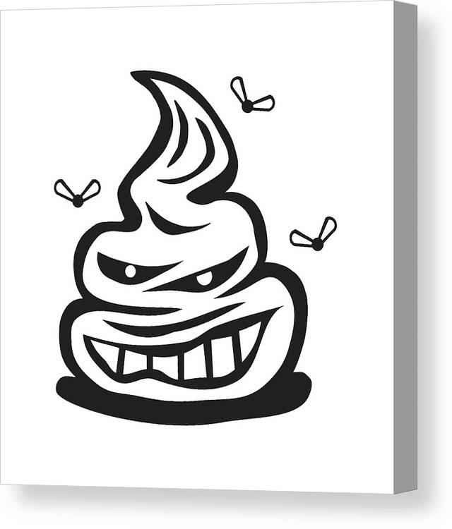 Animal Canvas Print featuring the drawing Evil Poo #1 by CSA Images