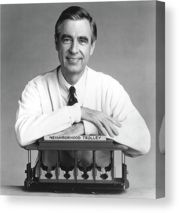 Fred Rogers - Television Personality Canvas Print featuring the photograph Fred Rogers The Host Of The Childrens #1 by Getty Images