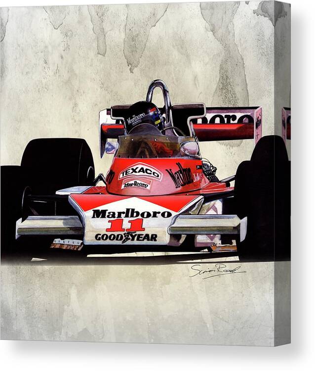 Art Canvas Print featuring the painting 1976 McLaren M23 by Simon Read