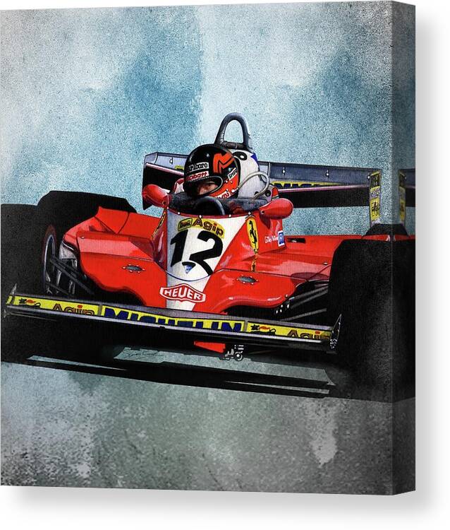 Art Canvas Print featuring the painting 1978 Ferrari 312T3 by Simon Read