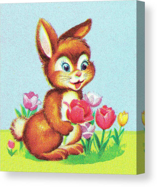 Animal Canvas Print featuring the drawing Easter bunny by CSA Images