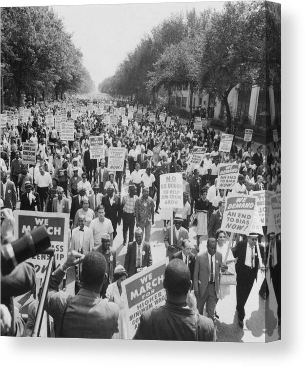 1963 Canvas Print featuring the photograph March On Washington For Jobs #3 by Science Source