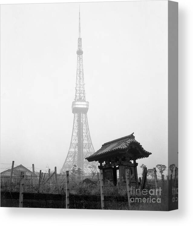 Tokyo Tower Canvas Print featuring the photograph Historical Tokyo #5 by Bettmann