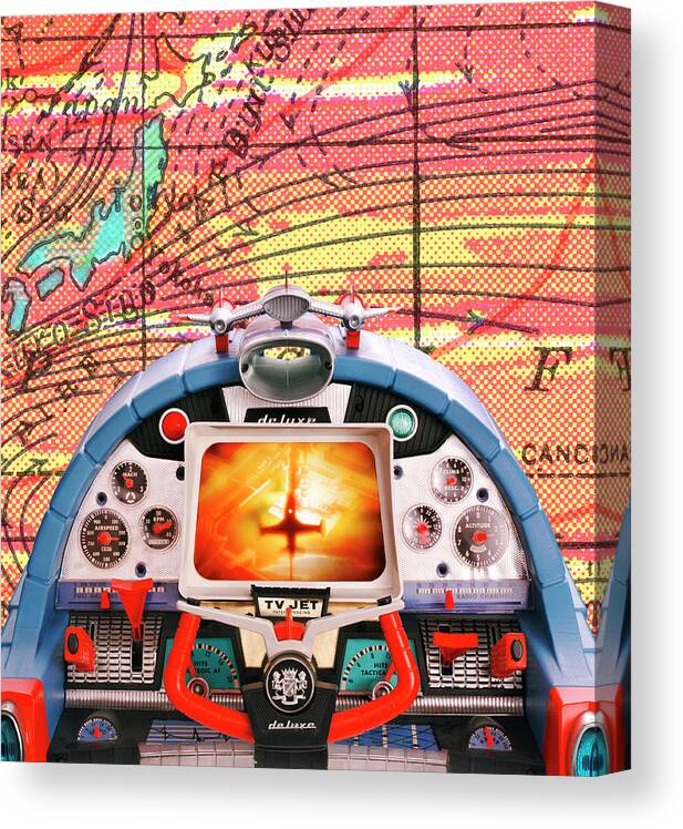 Air Travel Canvas Print featuring the drawing Airplane Cockpit by CSA Images