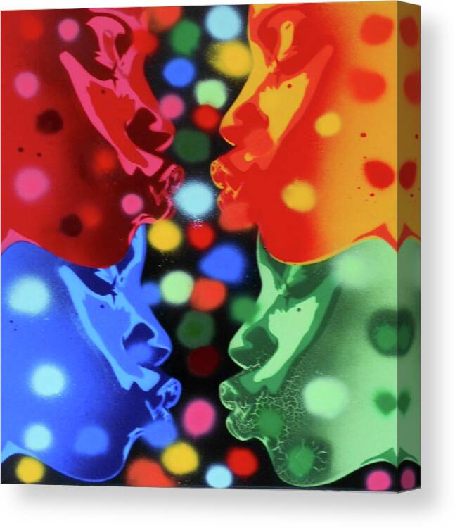 Atom Full Image Canvas Print featuring the mixed media Atom Full Image by Abstract Graffiti