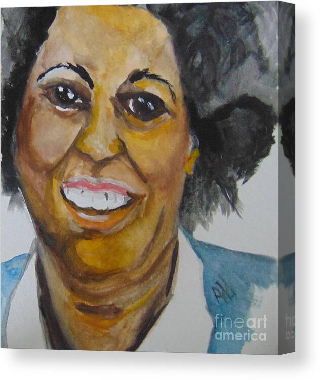 Toni Morrison Canvas Print featuring the painting Beloved Queen Toni by Saundra Johnson