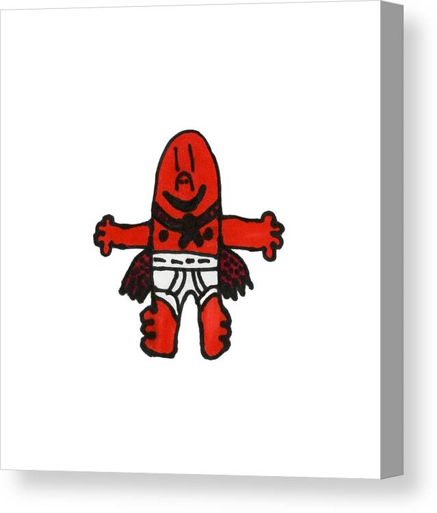  Canvas Print featuring the drawing Captain Underpants by Stephen Phillippi
