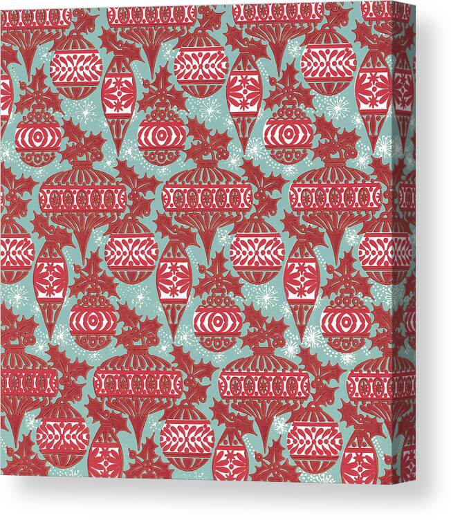 Background Canvas Print featuring the drawing Christmas Ornament Pattern by CSA Images