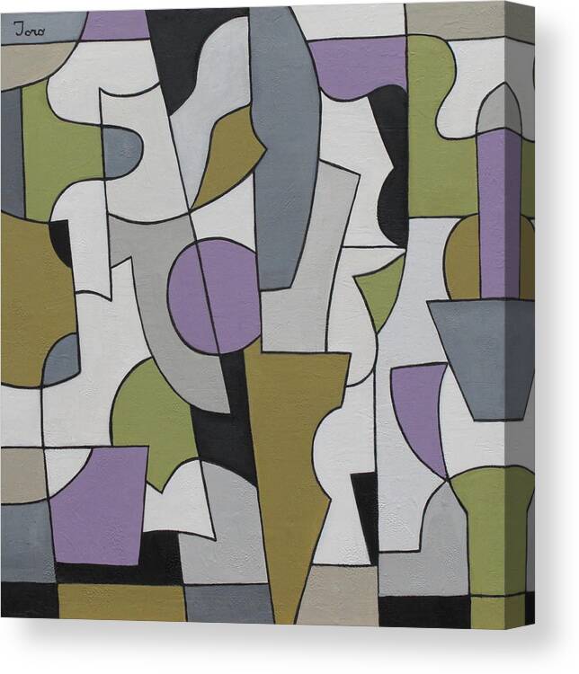 Modern Canvas Print featuring the painting Circuitous by Trish Toro