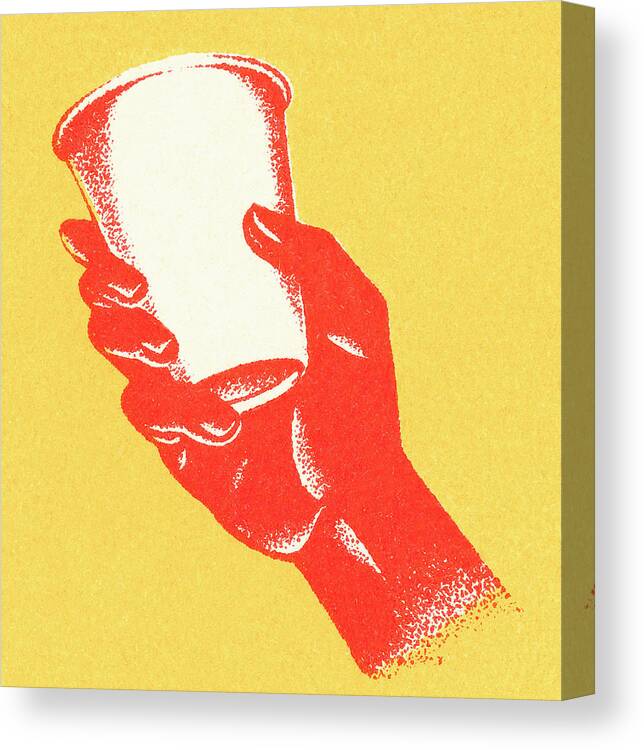 Alcohol Canvas Print featuring the drawing Empty cup by CSA Images