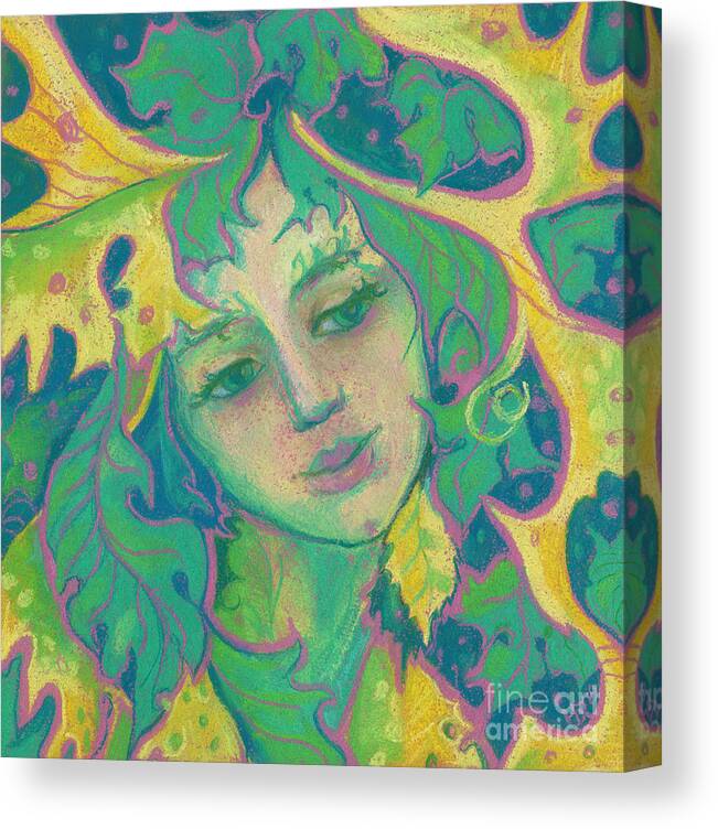 Surreal Fantasy Art Canvas Print featuring the painting Forest Spirit by Julia Khoroshikh