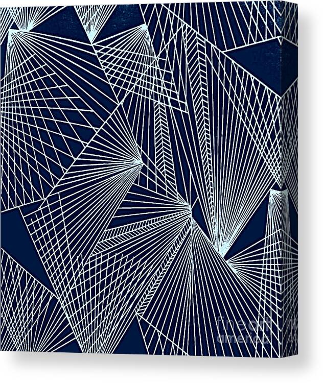 Geometric Patterns Canvas Print featuring the painting Geometric pattern 1-colour-2 by Katerina Stamatelos