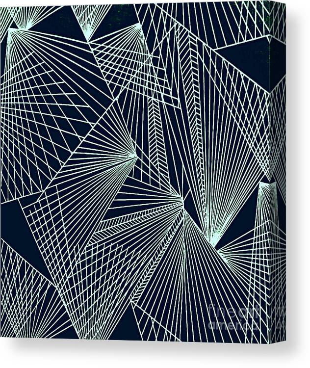 Geometric Patterns Canvas Print featuring the painting Geometric pattern 1-colour-6 by Katerina Stamatelos