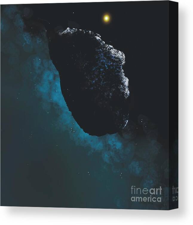 Halley's Comet Canvas Print featuring the photograph Halley's Comet In Its Inert State by Tim Brown/science Photo Library