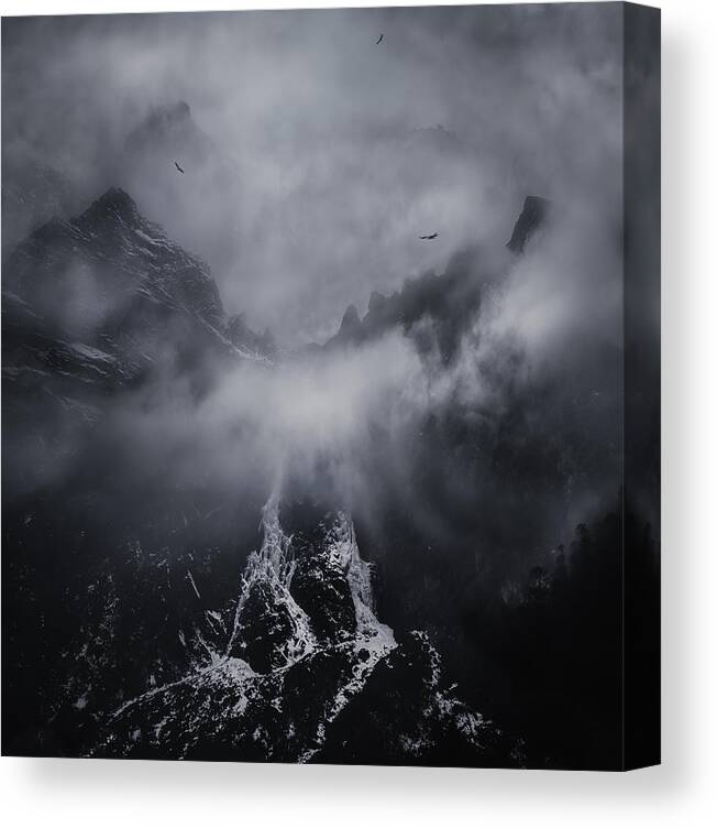 Haunting Canvas Print featuring the photograph In The Bleak Mid-winter by Sayan Chakravarty