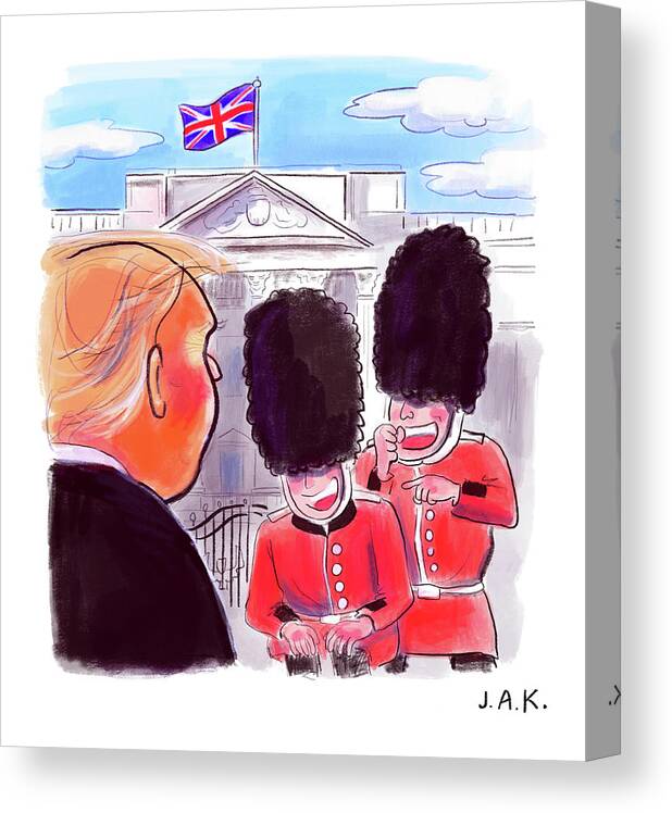 Captionless Canvas Print featuring the painting Presidential Visit to the UK by Jason Adam Katzenstein