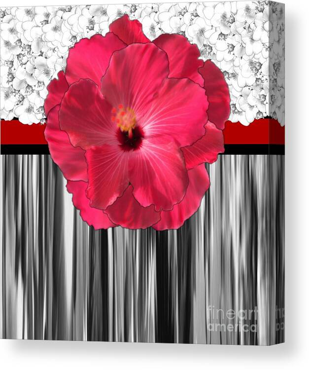 Pink Canvas Print featuring the digital art Pink, Lily Motif by Delynn Addams